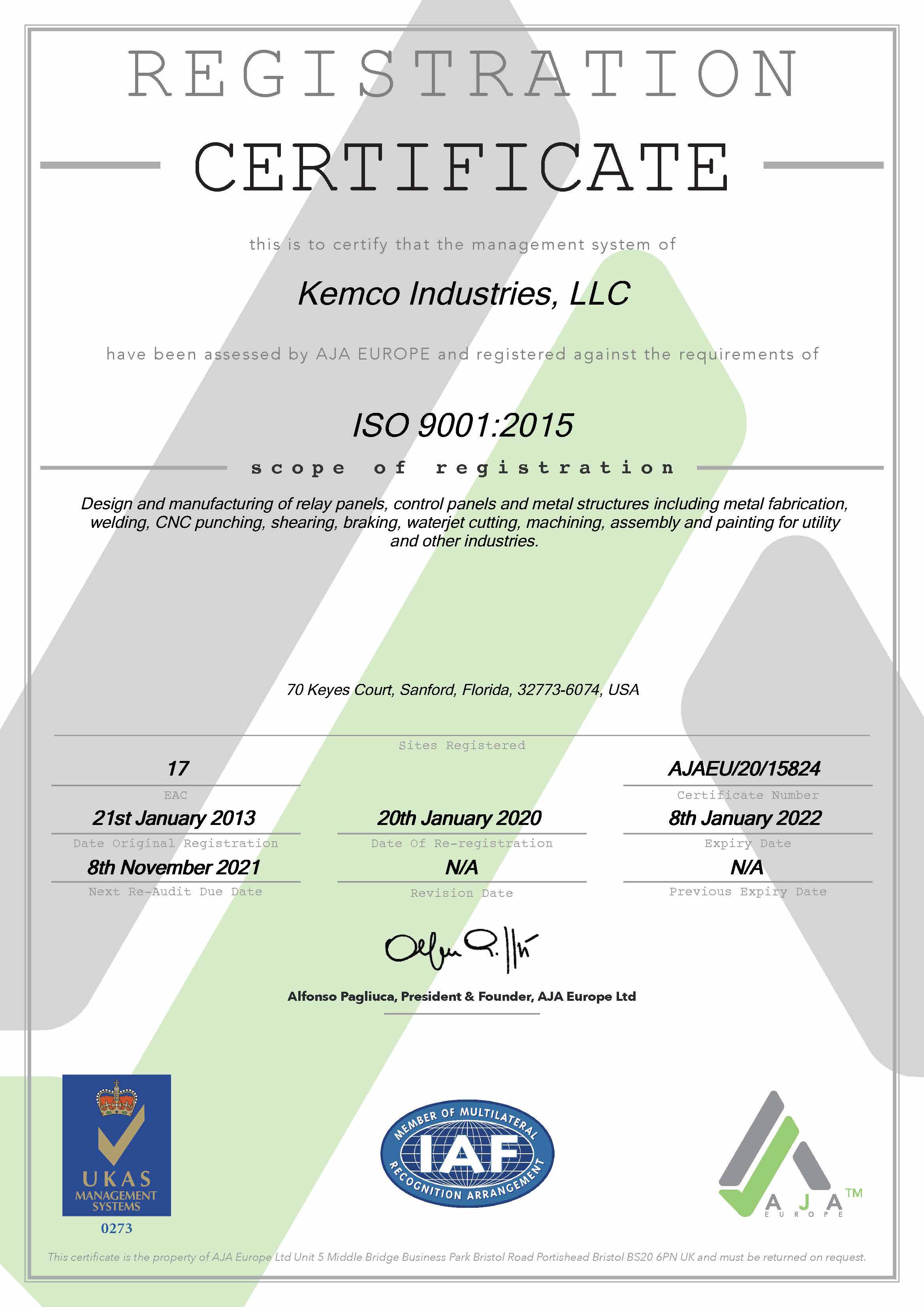 ISO Certificate